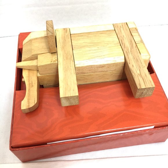 Elephant 3-D  Wood Animal Mindbender Puzzle NOS - Picture 3 of 6